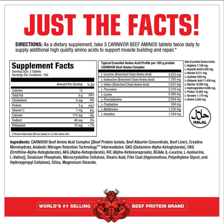 MuscleMeds Carnivor 100% Beef Aminos 300 Tablets