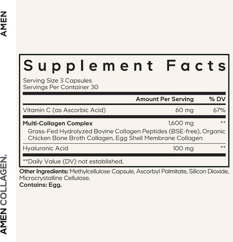 Codeage Amen Collagen Peptides 90 Vegetable Capsules