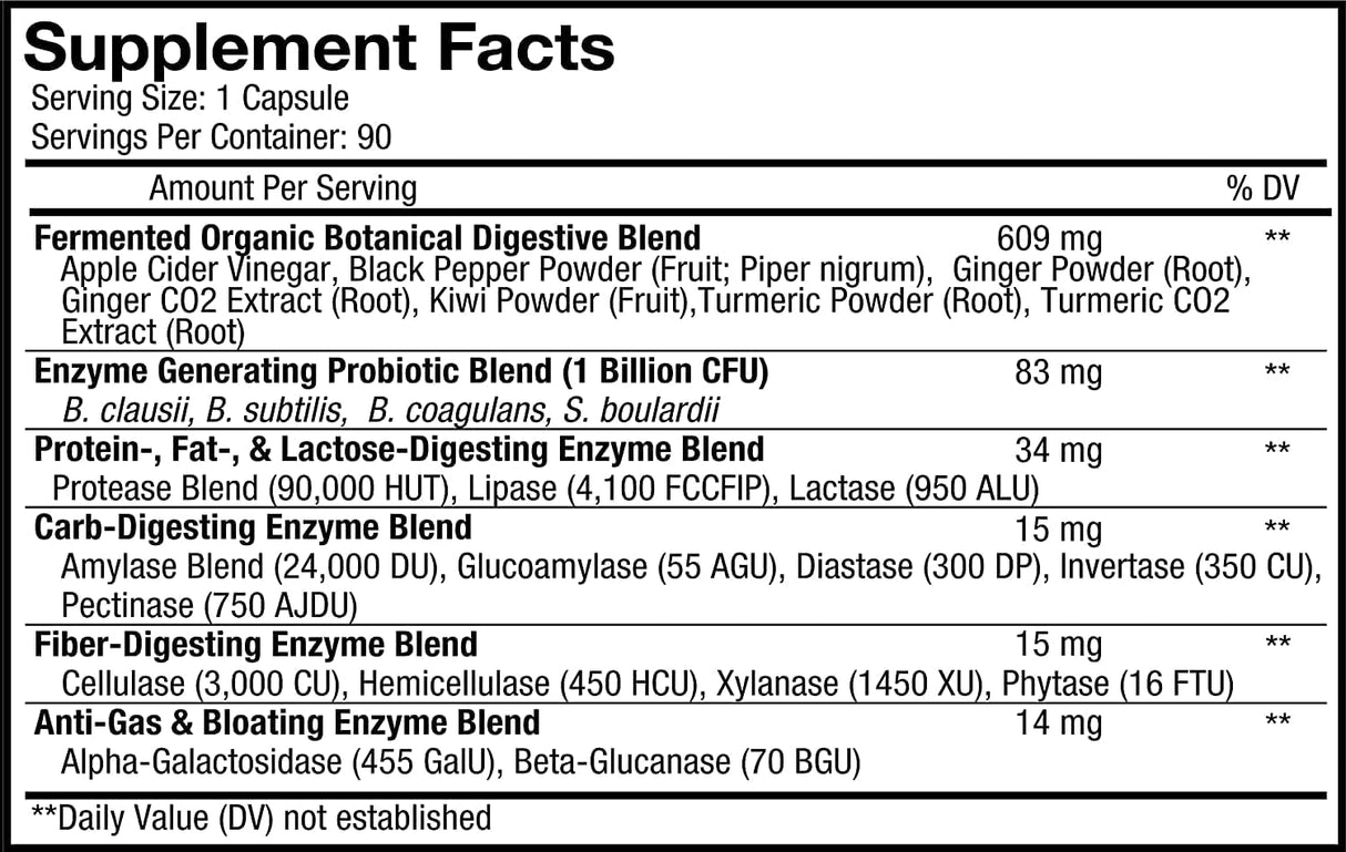 Codeage Fermented Digestive Enzymes+ 90 Vegetable Capsules