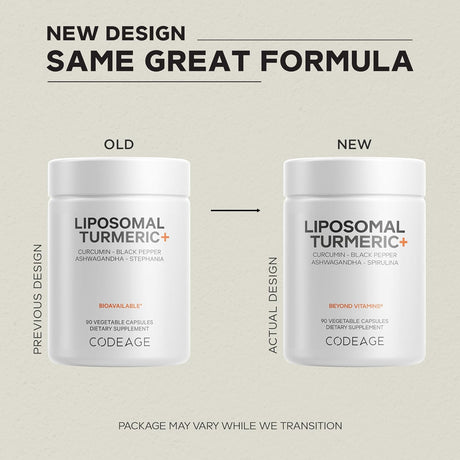 Codeage, Liposomal Turmeric+ 90 Vegetable Capsules