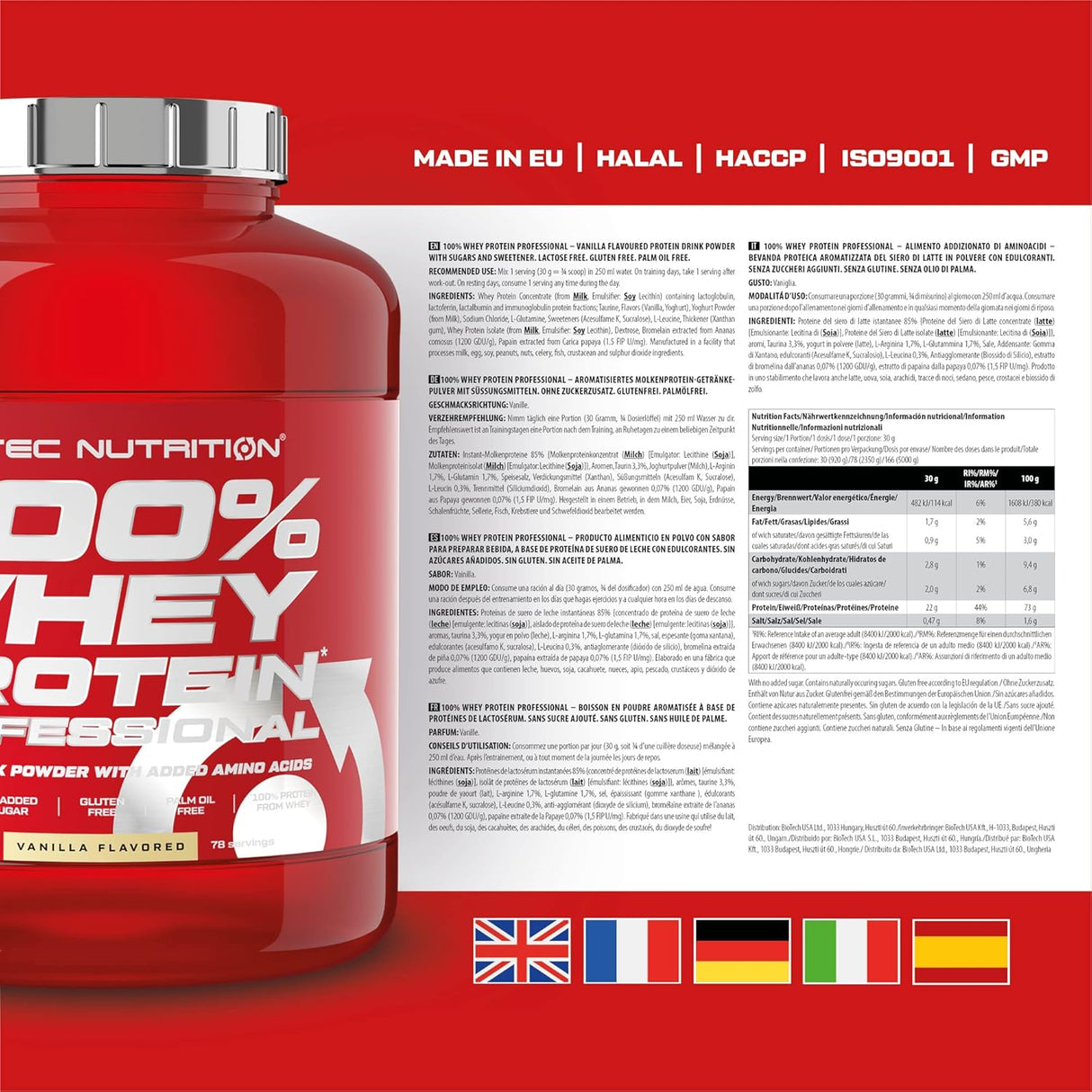 Scitec Nutrition 100% Whey Protein Professional 920g Vanilla