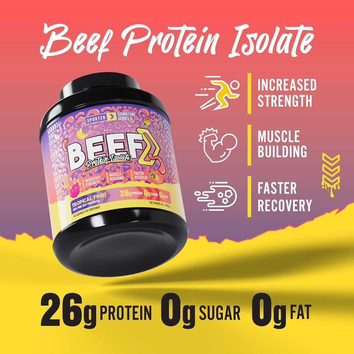 Sporter Beef Protein Isolate - Tropical Fruit 4lbs