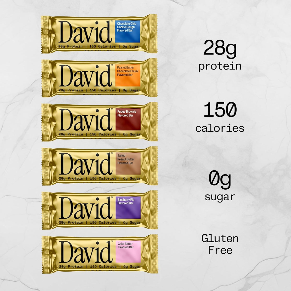 David bar Assorted Pack of 6