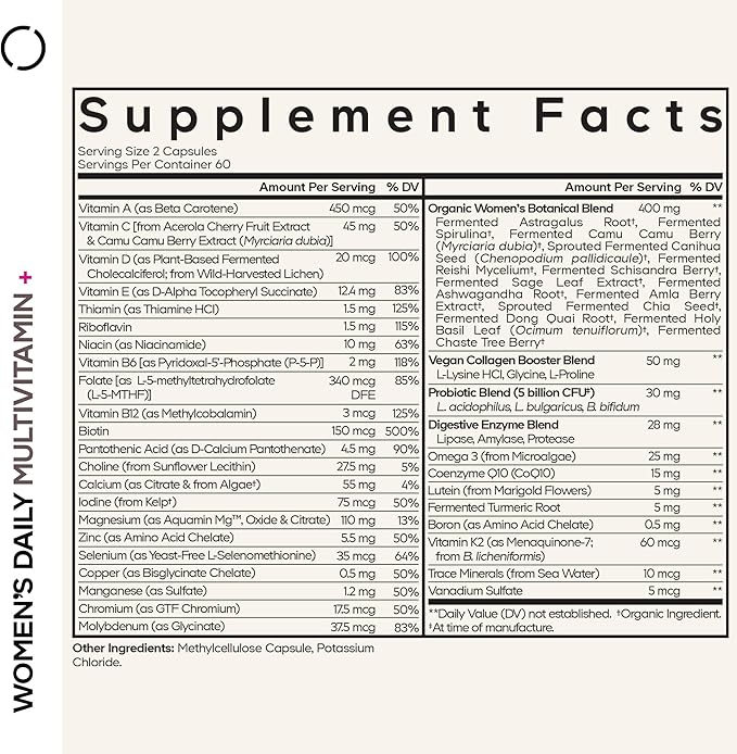 Codeage Women's Fermented Multivitamin 120 Vegetable Capsules