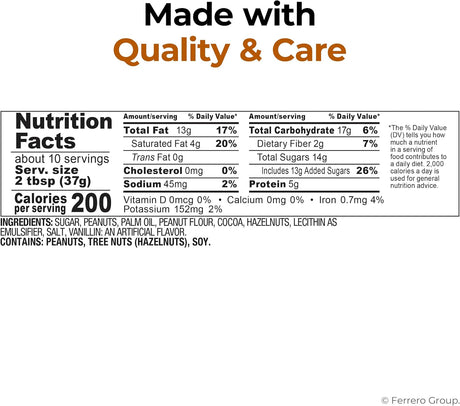 Nutella Peanut Chocolate Hazelnut Spread 371 g