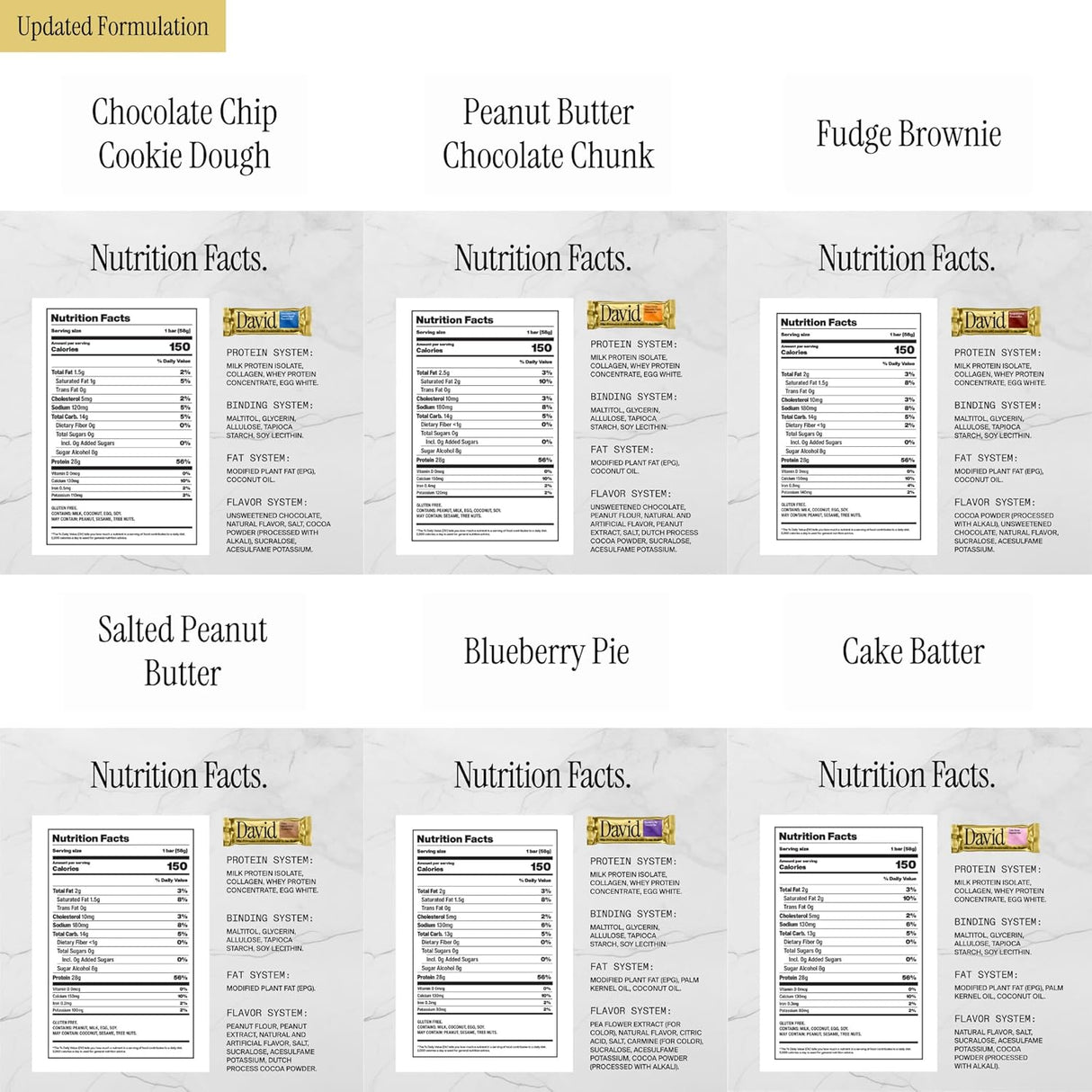 David bar Assorted Pack of 6