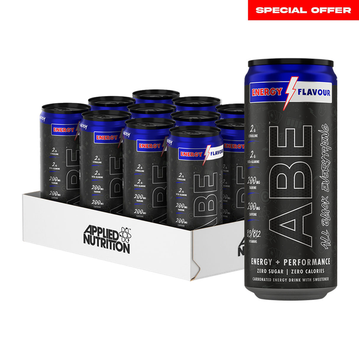 Applied Nutrition ABE Ultimate Pre-Workout Drink, Energy Flavor - Pack of 12