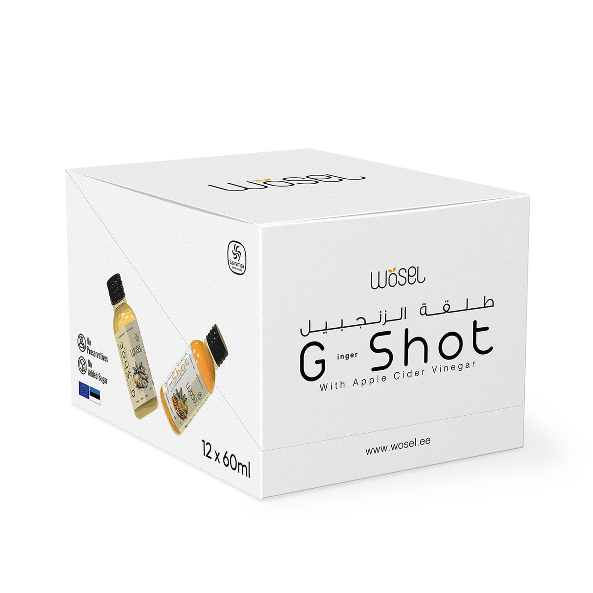 Wosel Ginger Shot with Apple Cider Vinegar 12 x 60 ml