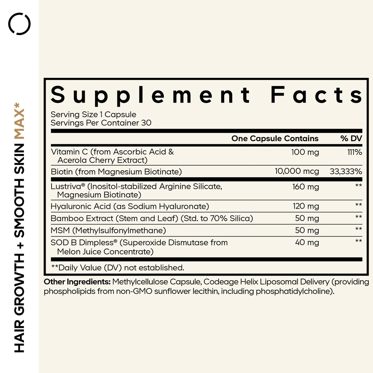 Codeage Hair Growth + Smooth Skin Max Advanced Beauty Support Formula