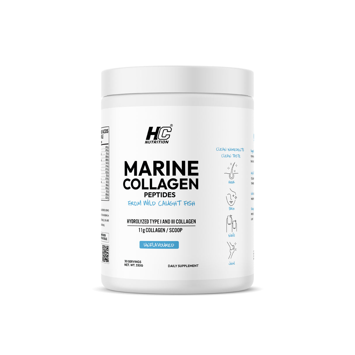 HC Nutrition Marine Collagen Peptides Vitamin C + Hyaluronic Acid