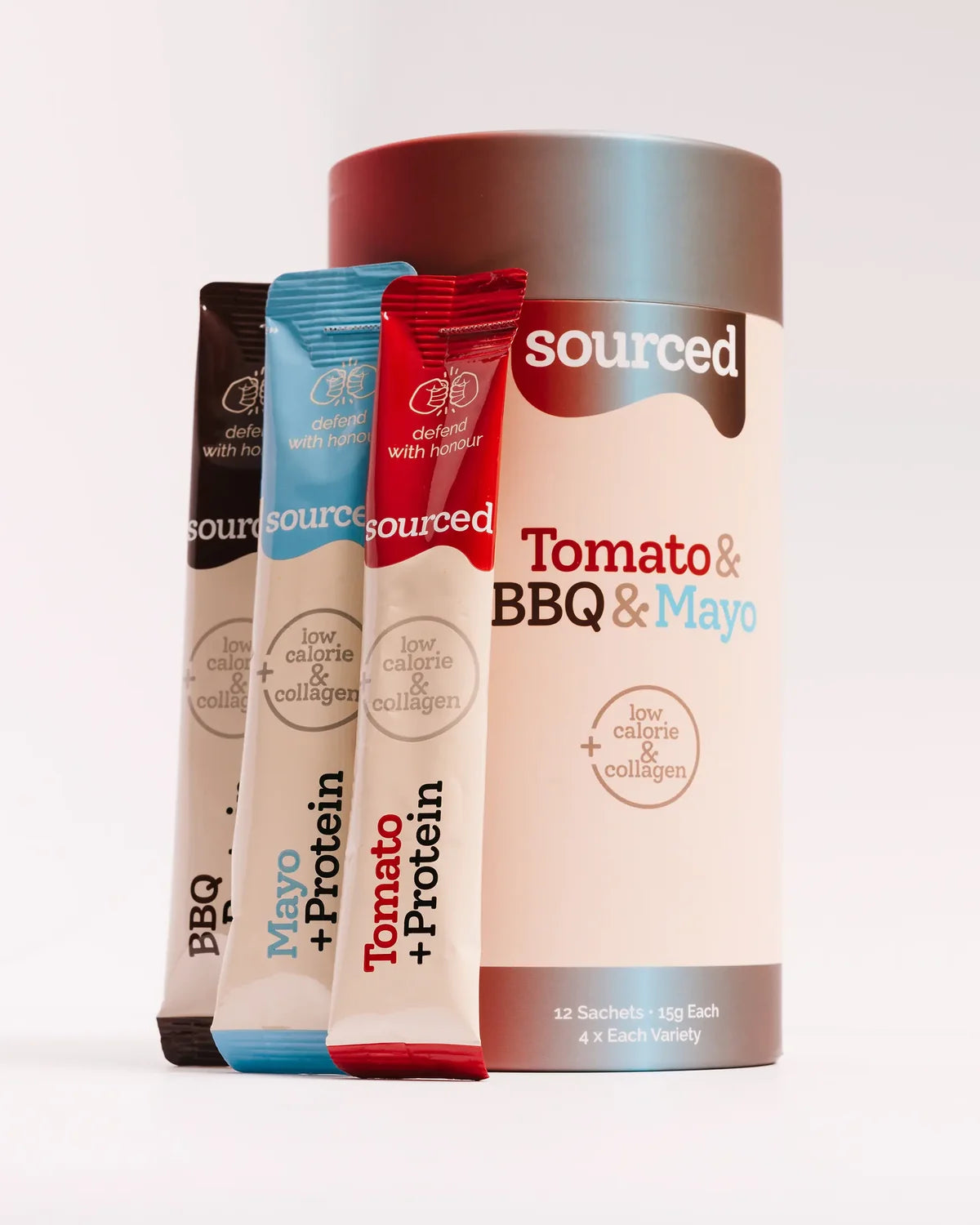 Sourced Mixed Cylinder Protein Sauce Variety Pack (12 Sachets)