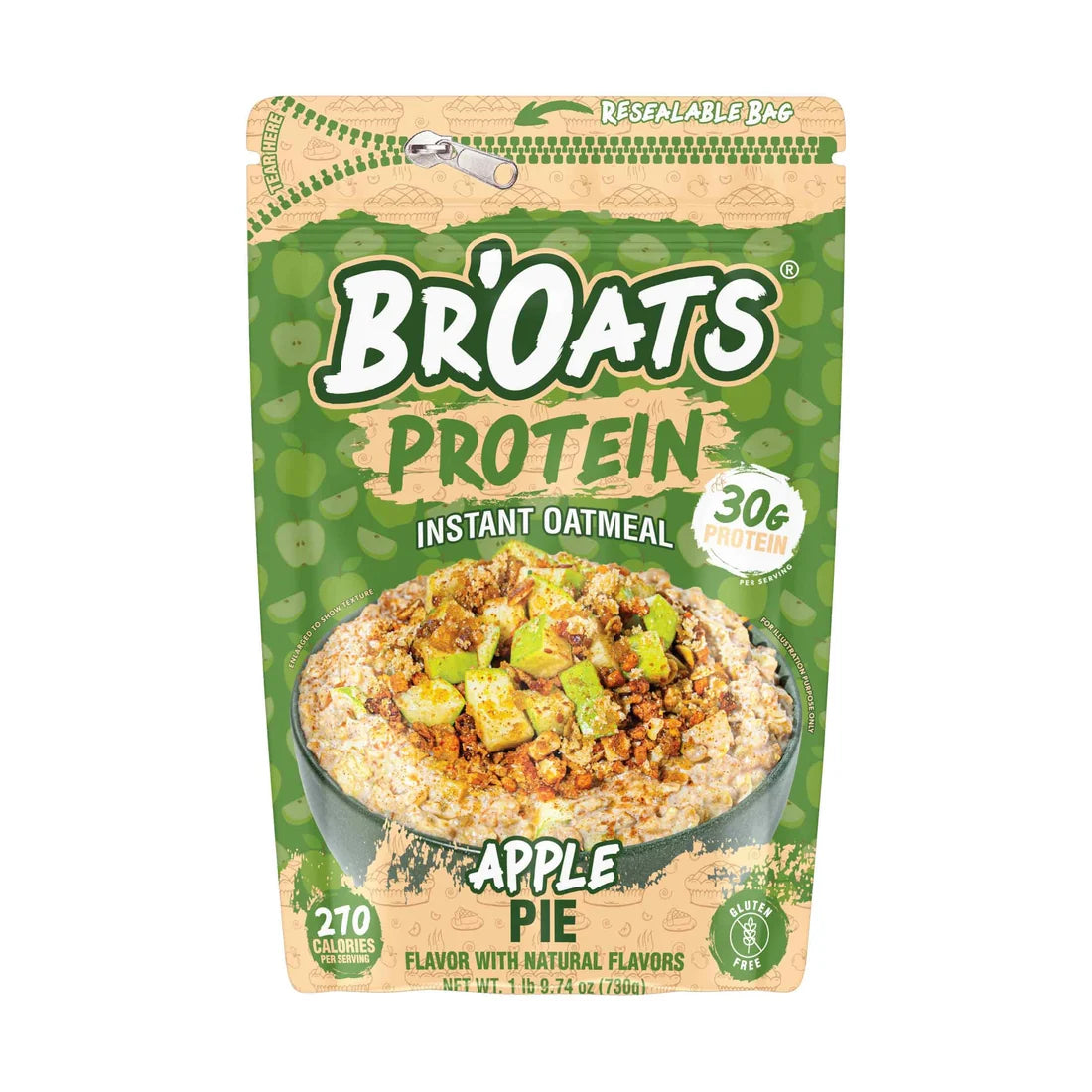 Br'Oats Apple Pie High-Protein Instant Oatmeal