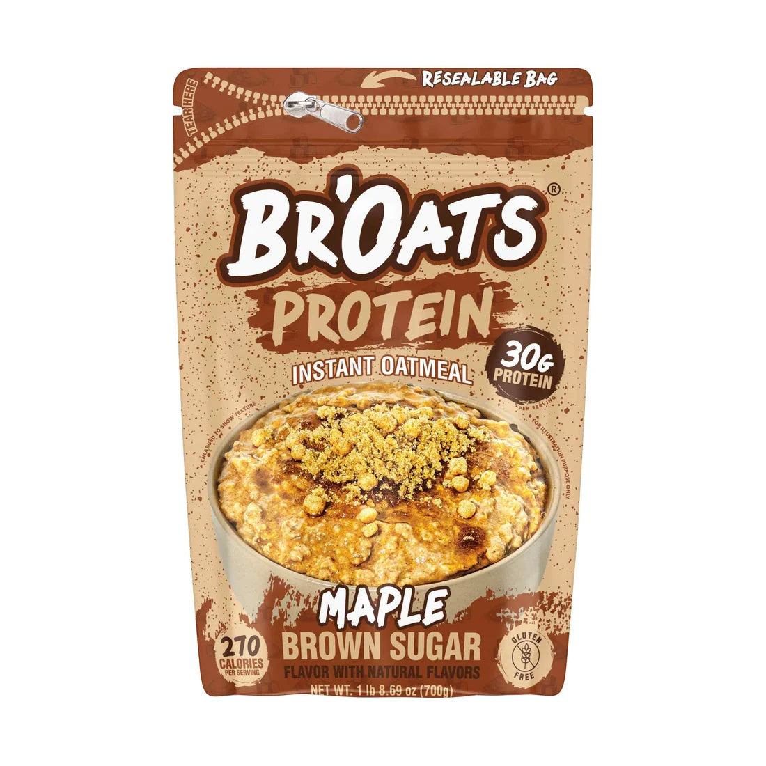 Br'Oats Maple Brown Sugar High-Protein Instant Oatmeal