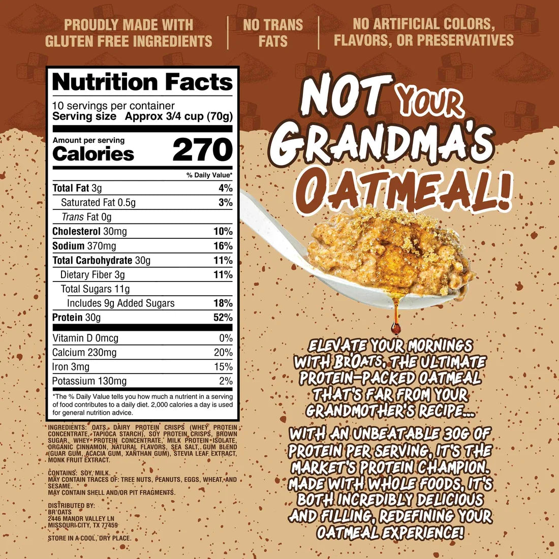 Br'Oats Maple Brown Sugar High-Protein Instant Oatmeal