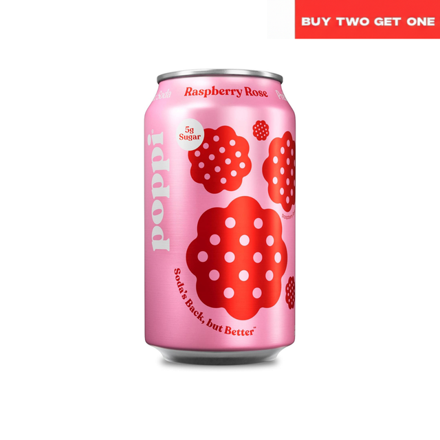 Poppi Raspberry Rose Prebiotic Soda (355ml) (Copy) - Klouds