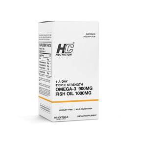 HC Nutrition Triple Strength Omega 3 Fish Oil | 60 Softgels - Klouds