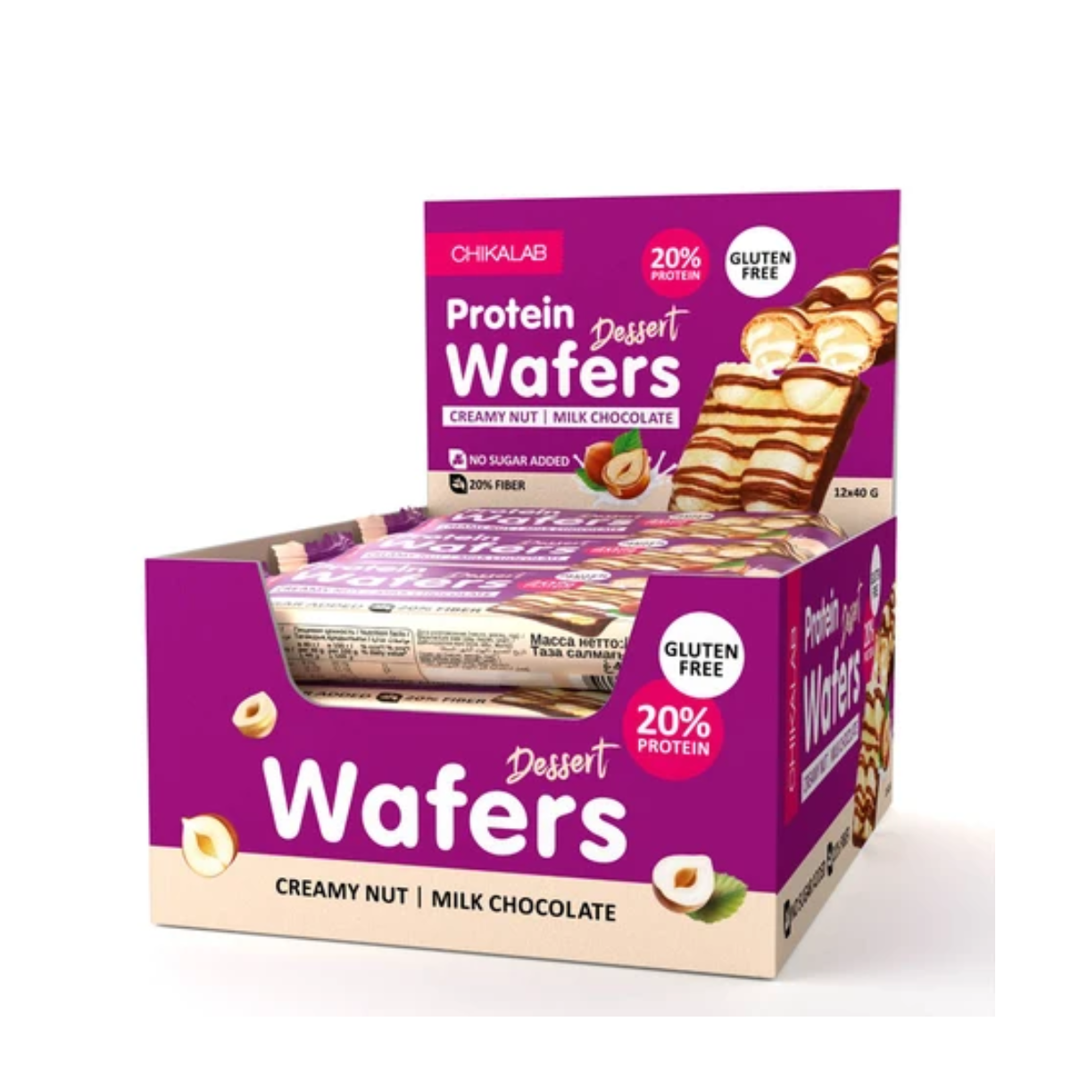 Chikalab Protein Wafer, Creamy Nut Dessert 40g