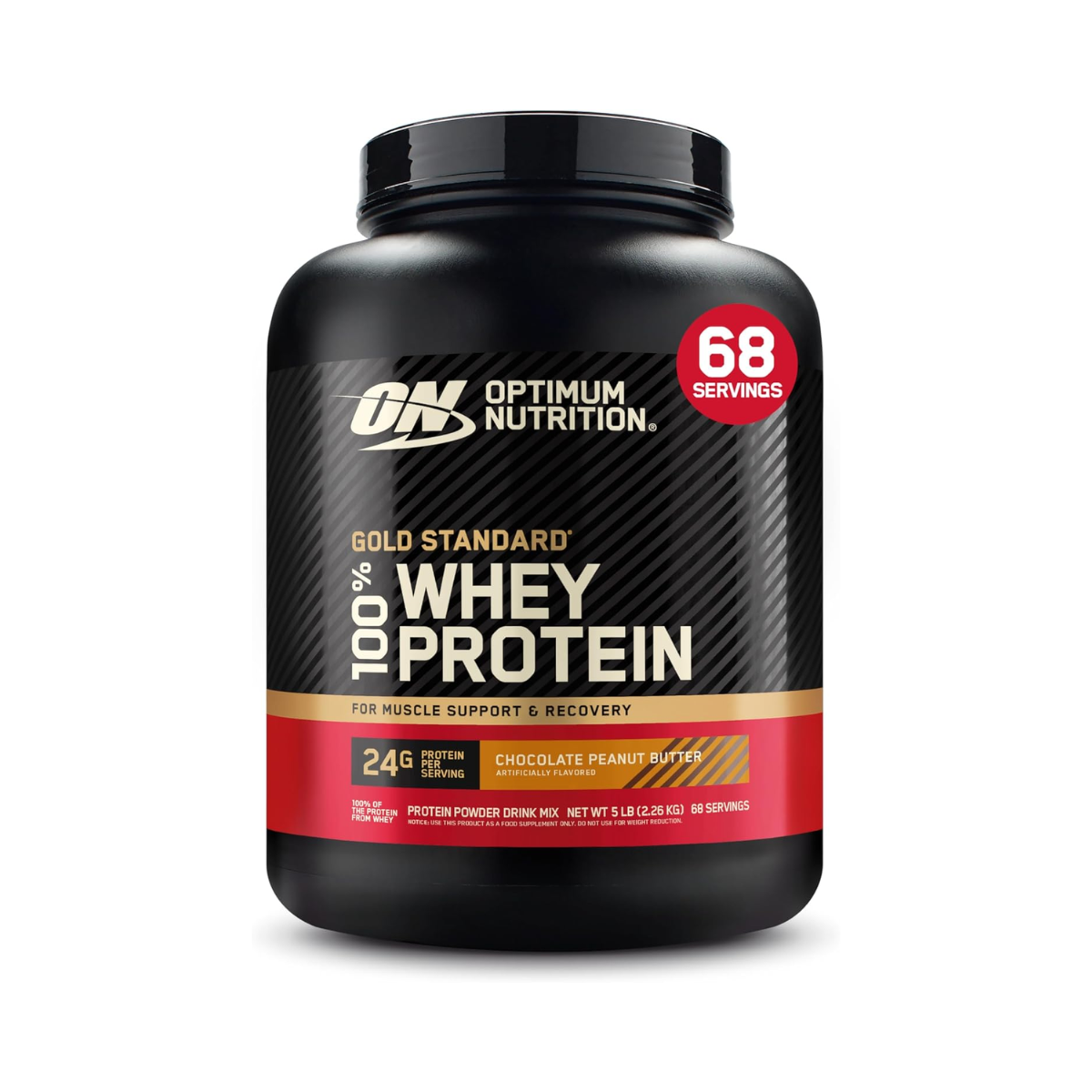 Optimum Nutrition (ON) Gold Standard 100% Whey Protein Powder 5lb
