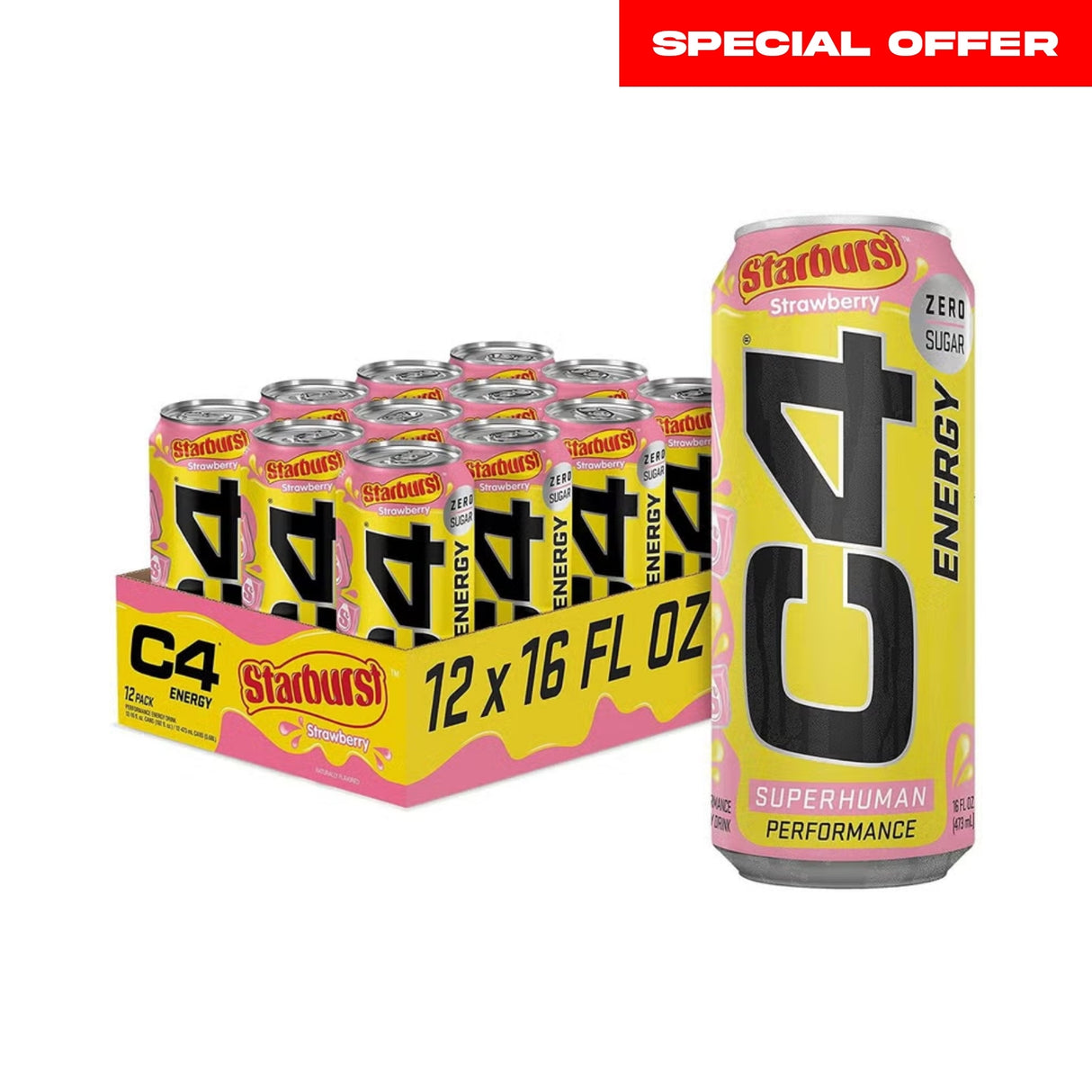 C4 Original Energy Drink Strawberry Starburst - Pack of 12