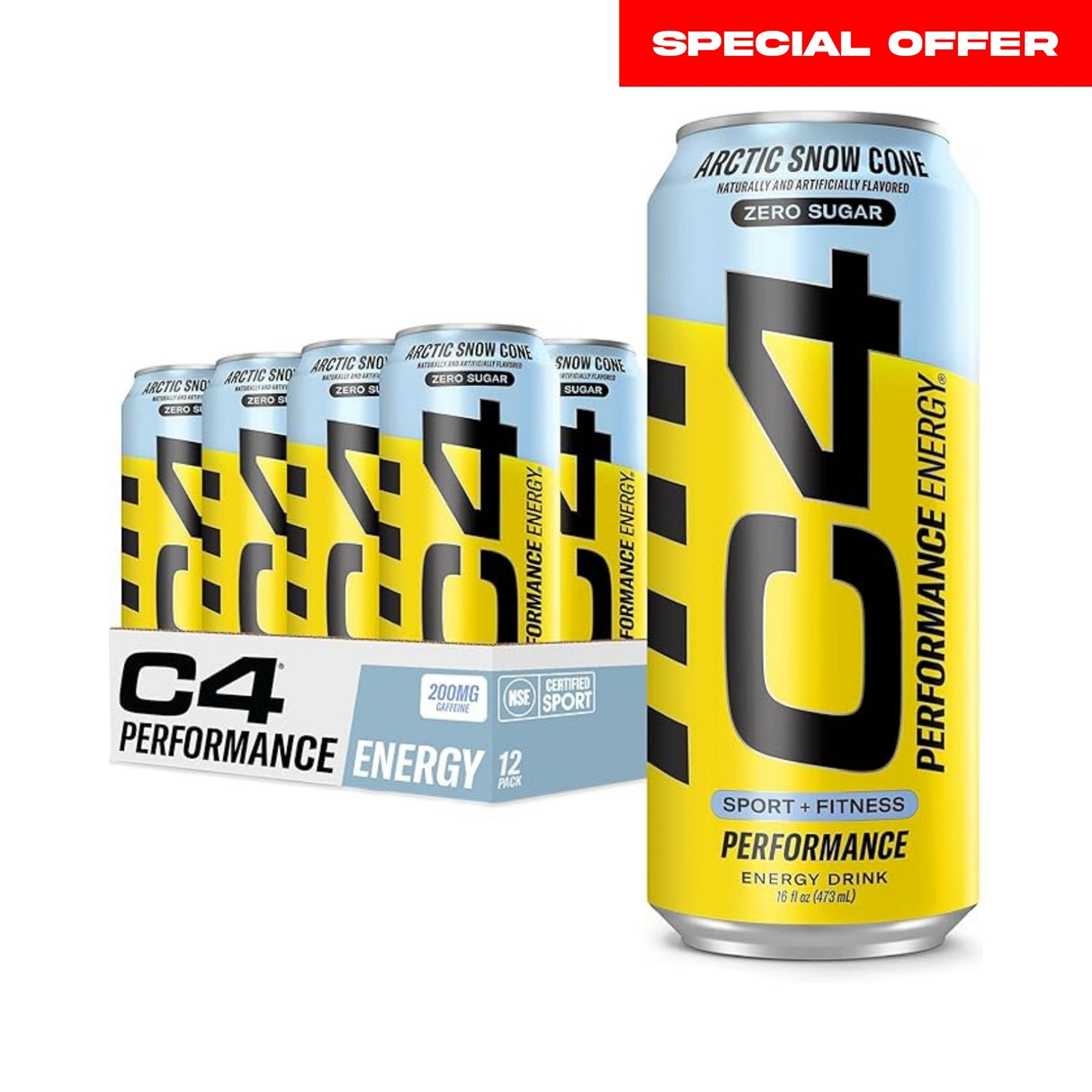 C4 Original Energy Drink Arctic Snow Cone - Pack of 12