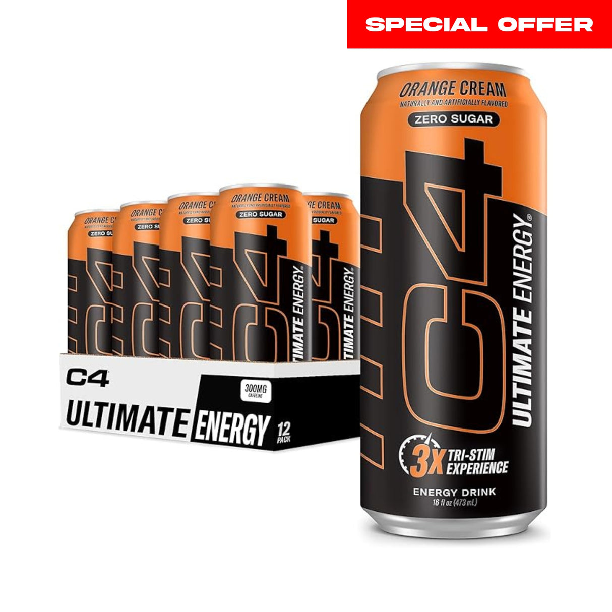C4 Ultimate Original Energy Drink Orange Cream - Pack of 12