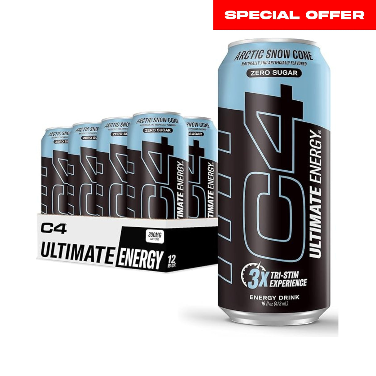 C4 Ultimate Original Energy Drink Arctic Snow Cone - Pack of 12
