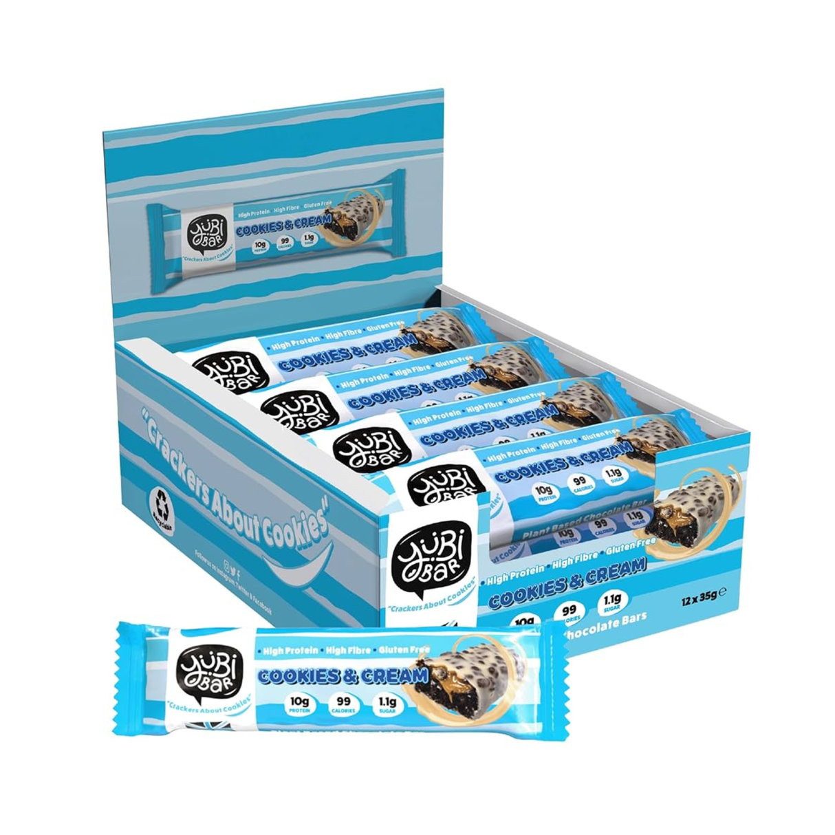 Yubi Bar Protein Bar 10g Protein Gluten Free 99 Calories Box of 12