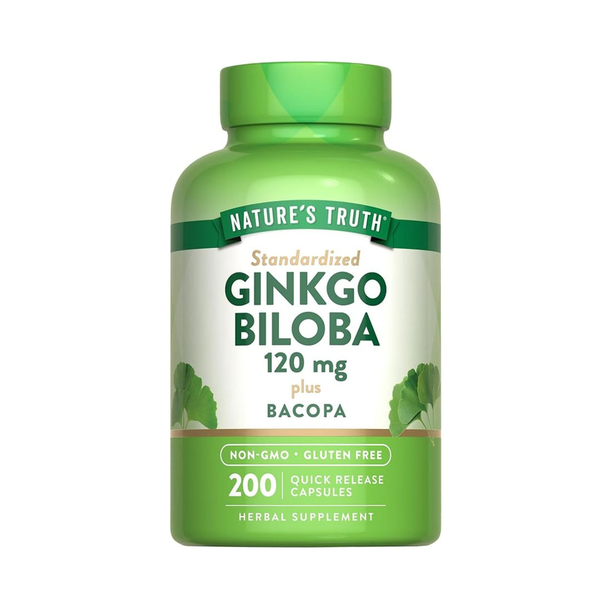 Nature’s Truth Ginkgo Biloba + Bacopa – 200 Quick Release Capsules