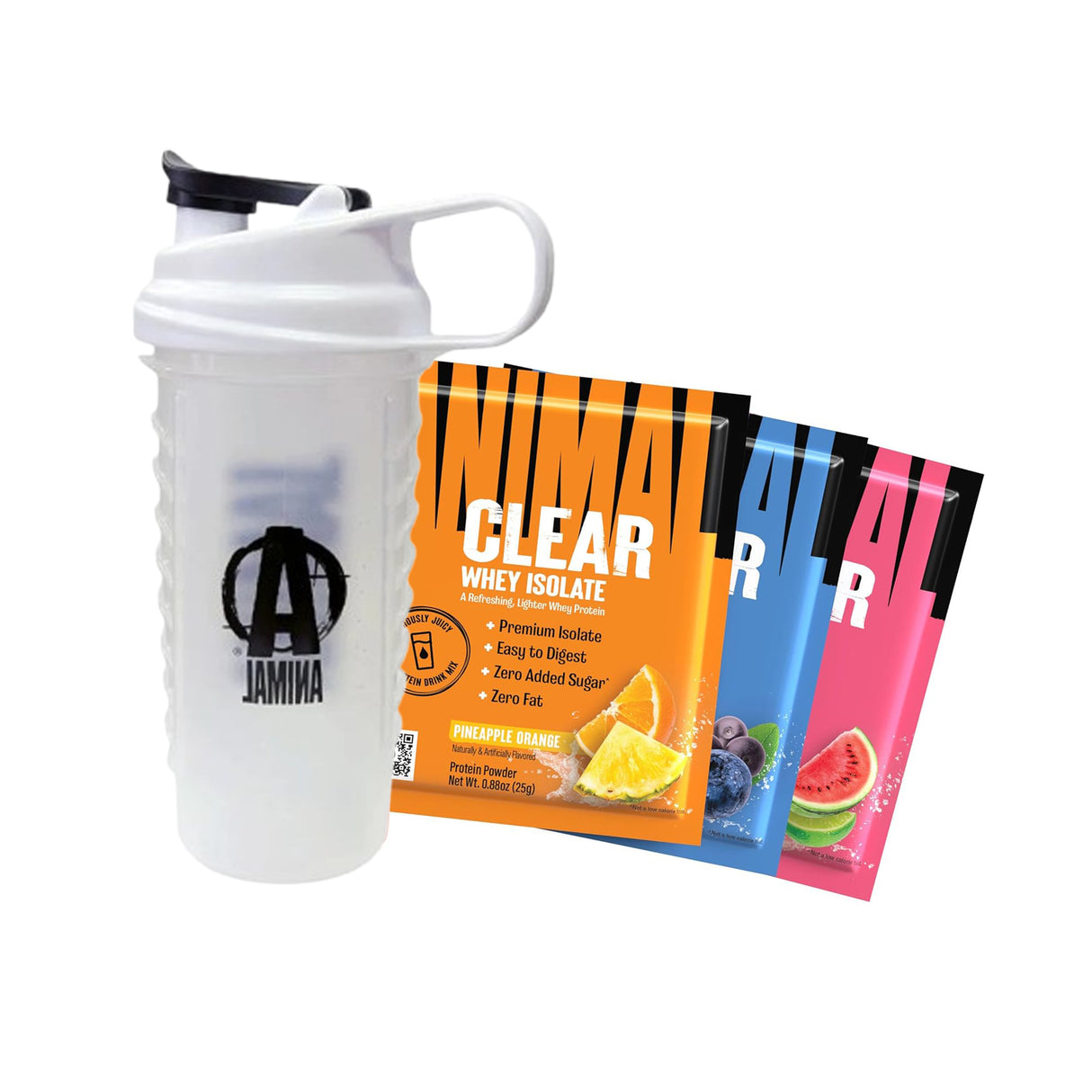 Animal Clear Whey Protein Isolate Sampler Pack & Shaker Bottle