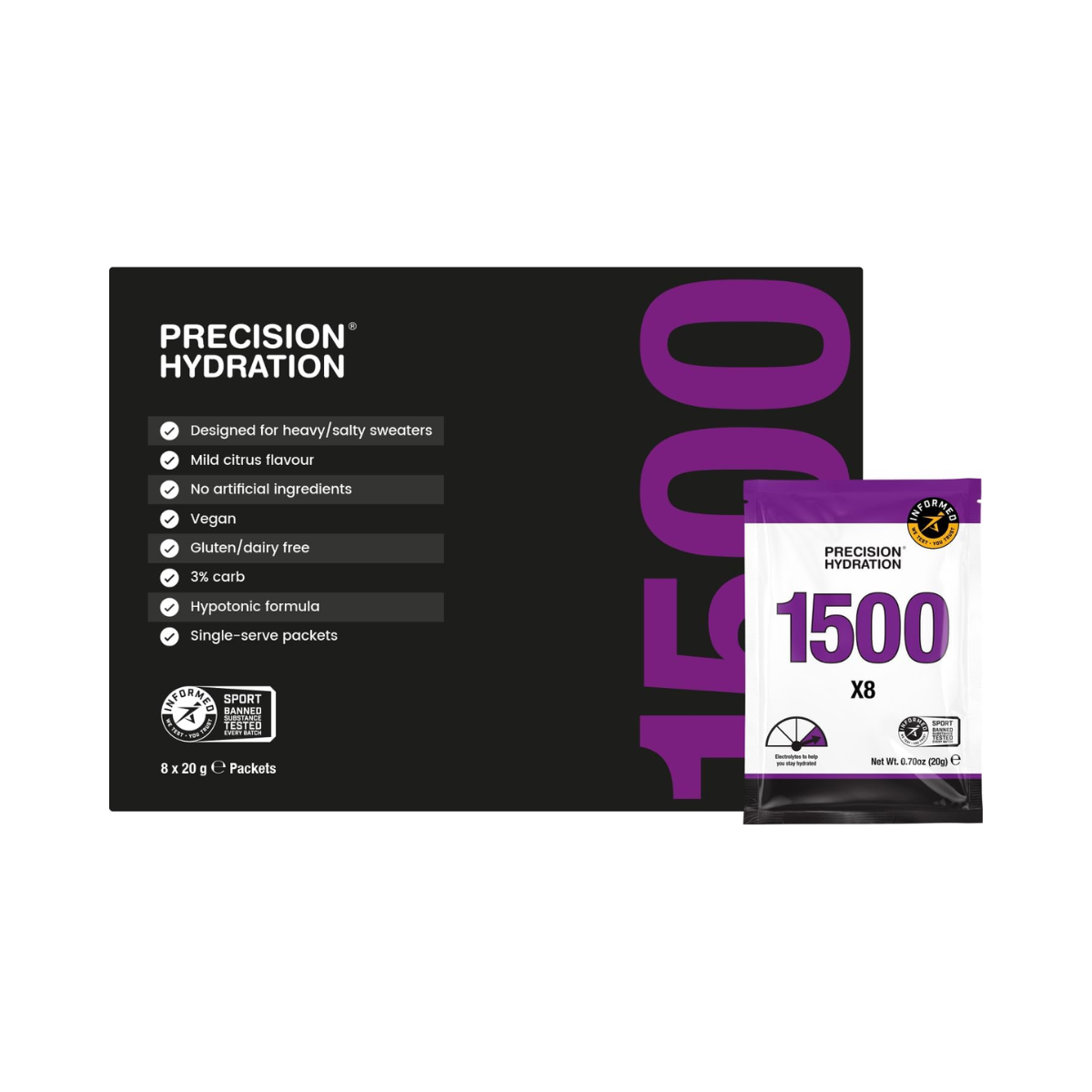 Precision Hydration 1500 Electrolyte Powder 8*20g