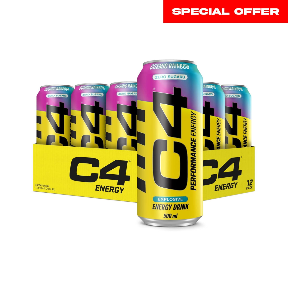 C4 Original Energy Drink Cosmic Rainbow - Pack of 12