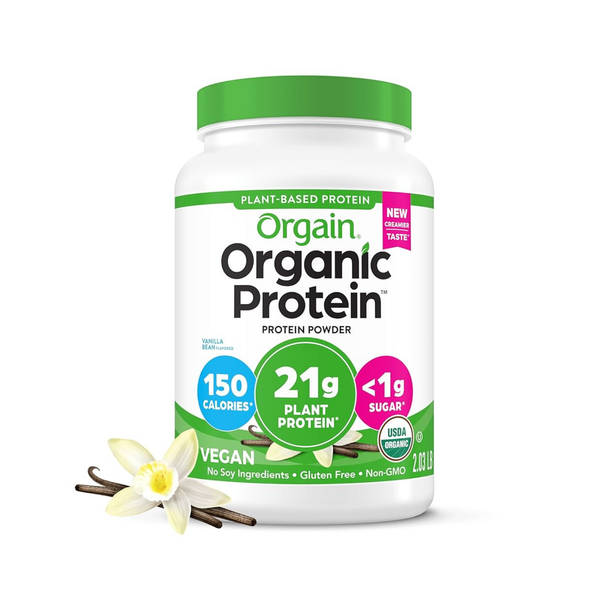 Orgain Organic Plant-Based Protein Powder Vanilla Bean 920g