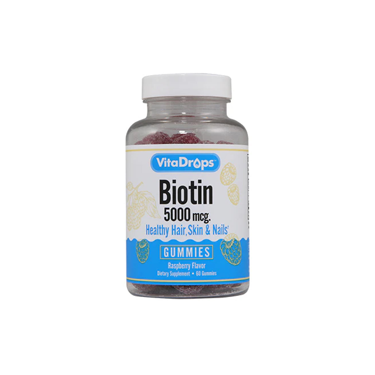 Windmill VitaDrops Biotin 5000 mcg. Gummies - Raspberry Flavor