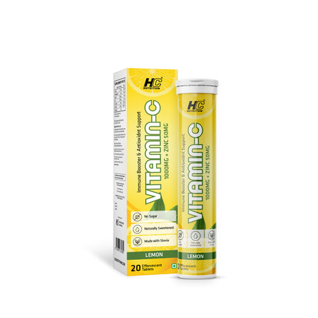 HC Nutrition Vitamin C 1000mg with zinc 50mg 20 Effervescent Tablets