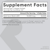 Sports Research Biotin 10000mcg 30 Veggie Softgel