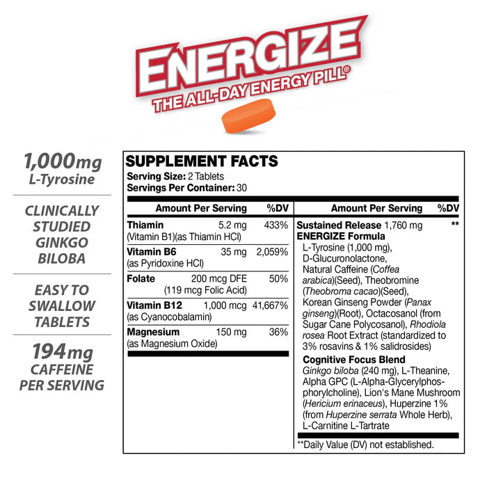 ENERGIZE™ Brain & Focus 60 Tabs