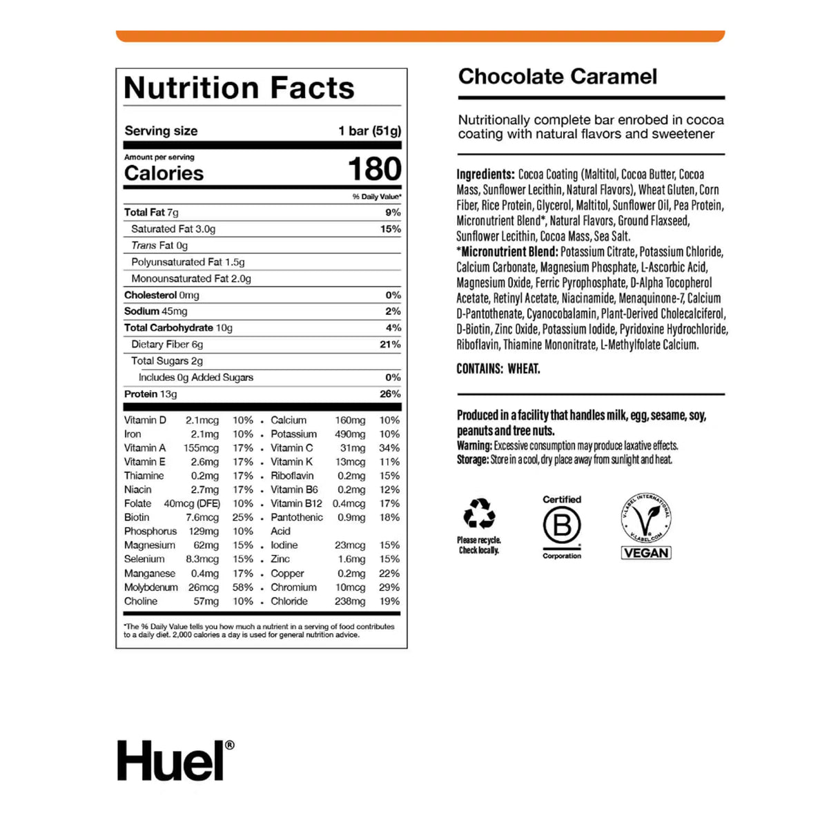 Huel Complete Nutrition Bar - Chocolate Caramel 51g