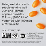 Sports Research Vegan D3 5000IU + Vitamin K2 60 Veg Softgels
