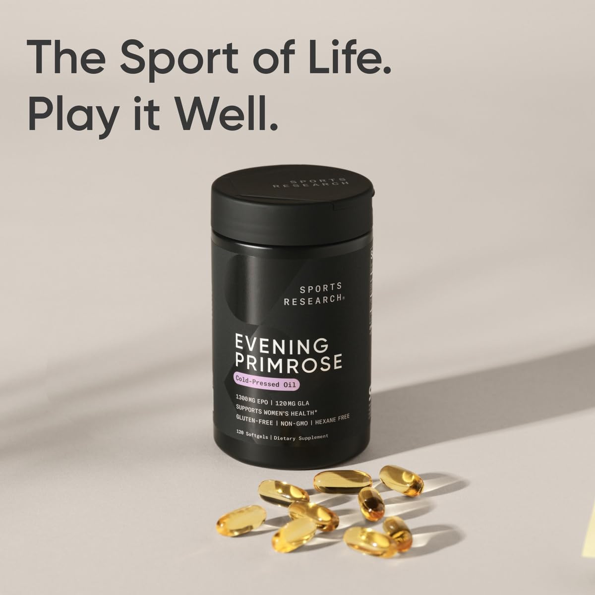 Sports Research Evening Primrose Unflavored 1300mg 120 Softgels