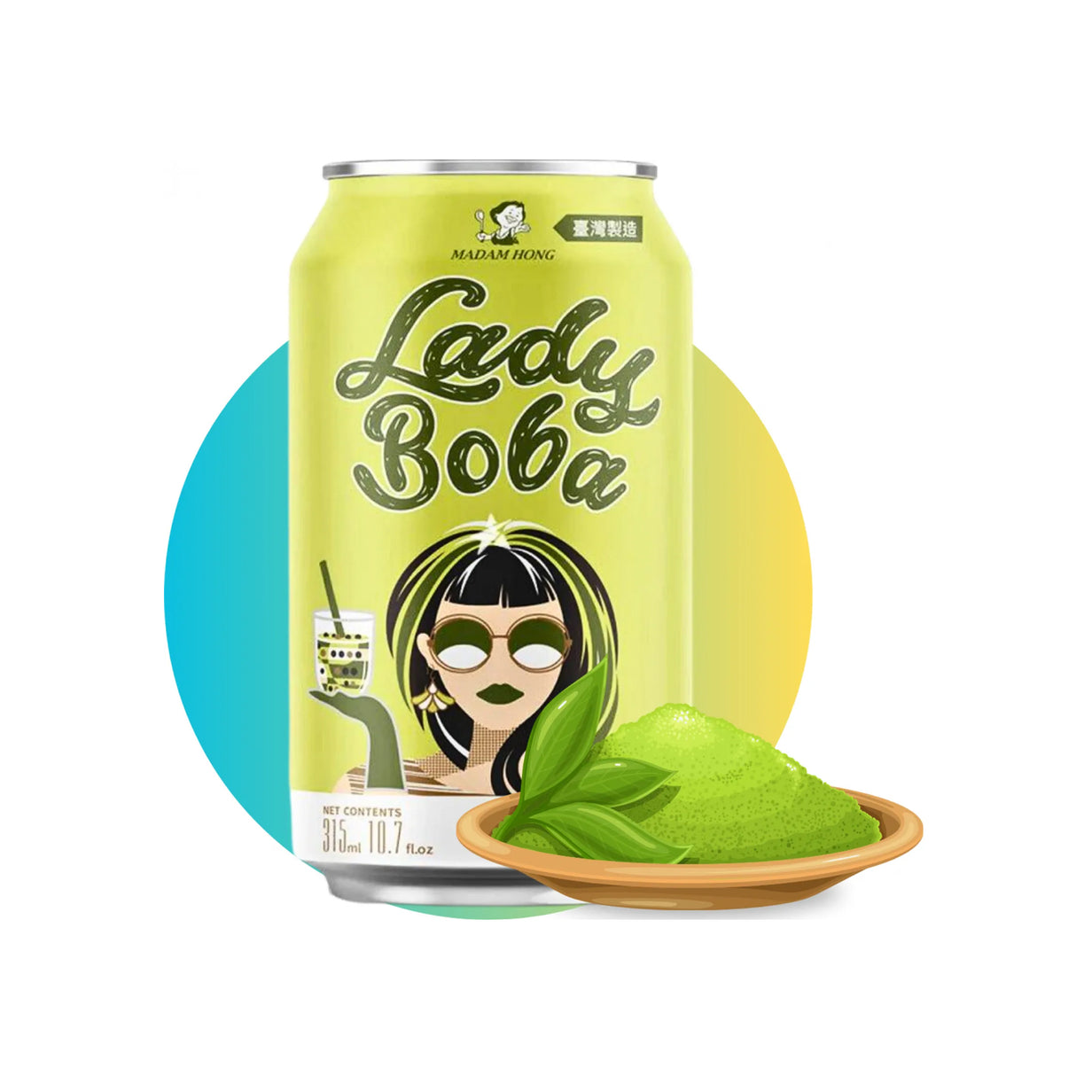 Madam Hong Lady Boba Matcha Latte Bubble Tea 315 ml