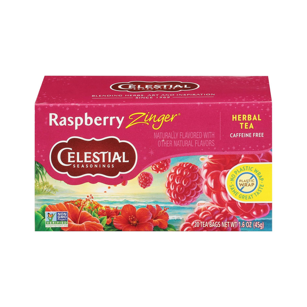 Celestial Seasonings Raspberry Zinger Herbal Tea 20 Tea Bags
