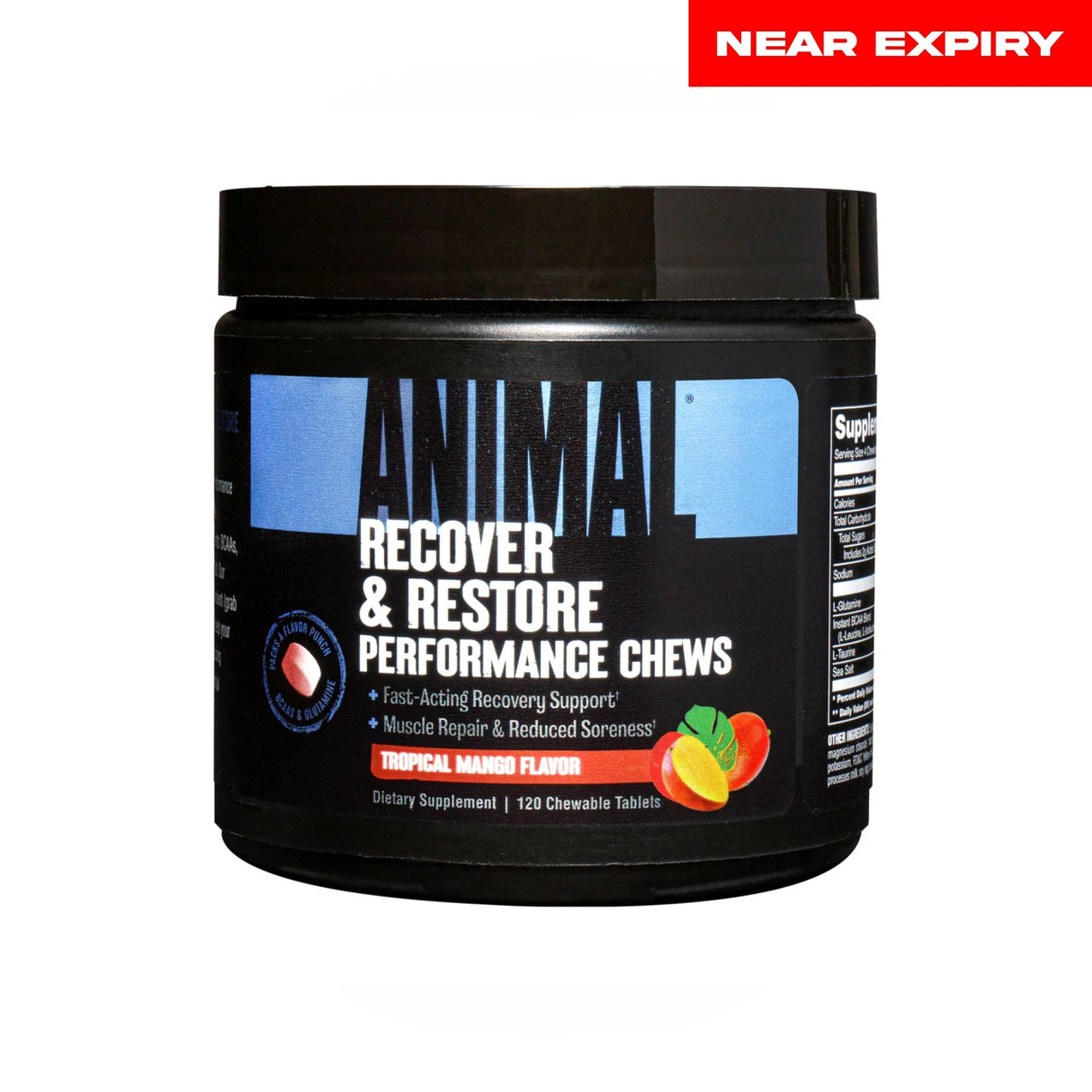 Universal Nutrition Animal Recover & Restore Tropical Mango 120 Chewable Tabs