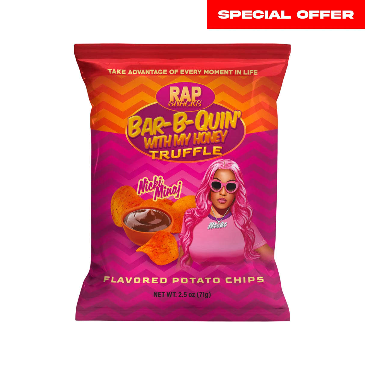 Rap Snacks Nicki Minaj Bar-B-Quin’ with My Honey Truffle Potato Chips 71g