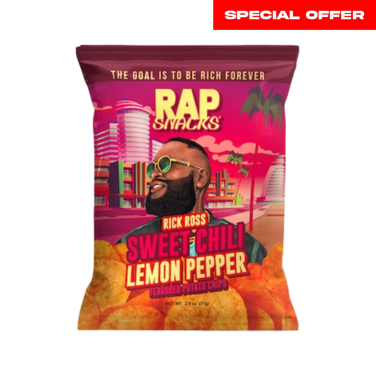 Rap Snacks Rick Ross Sweet Chili Lemon Pepper Potato Chips 71g