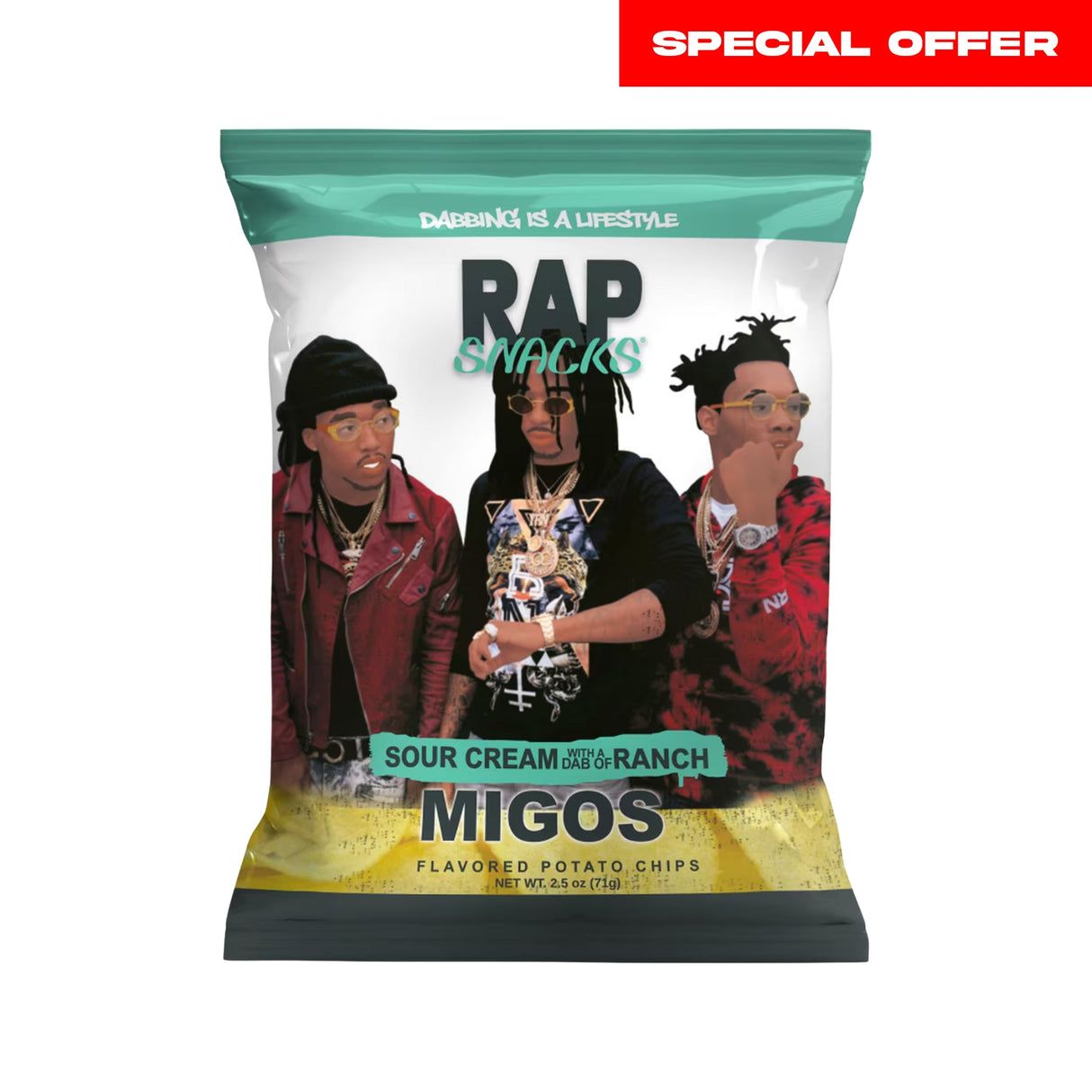 Rap Snacks Migos Sour Cream with A Dab of Ranch Potato Chips 71g