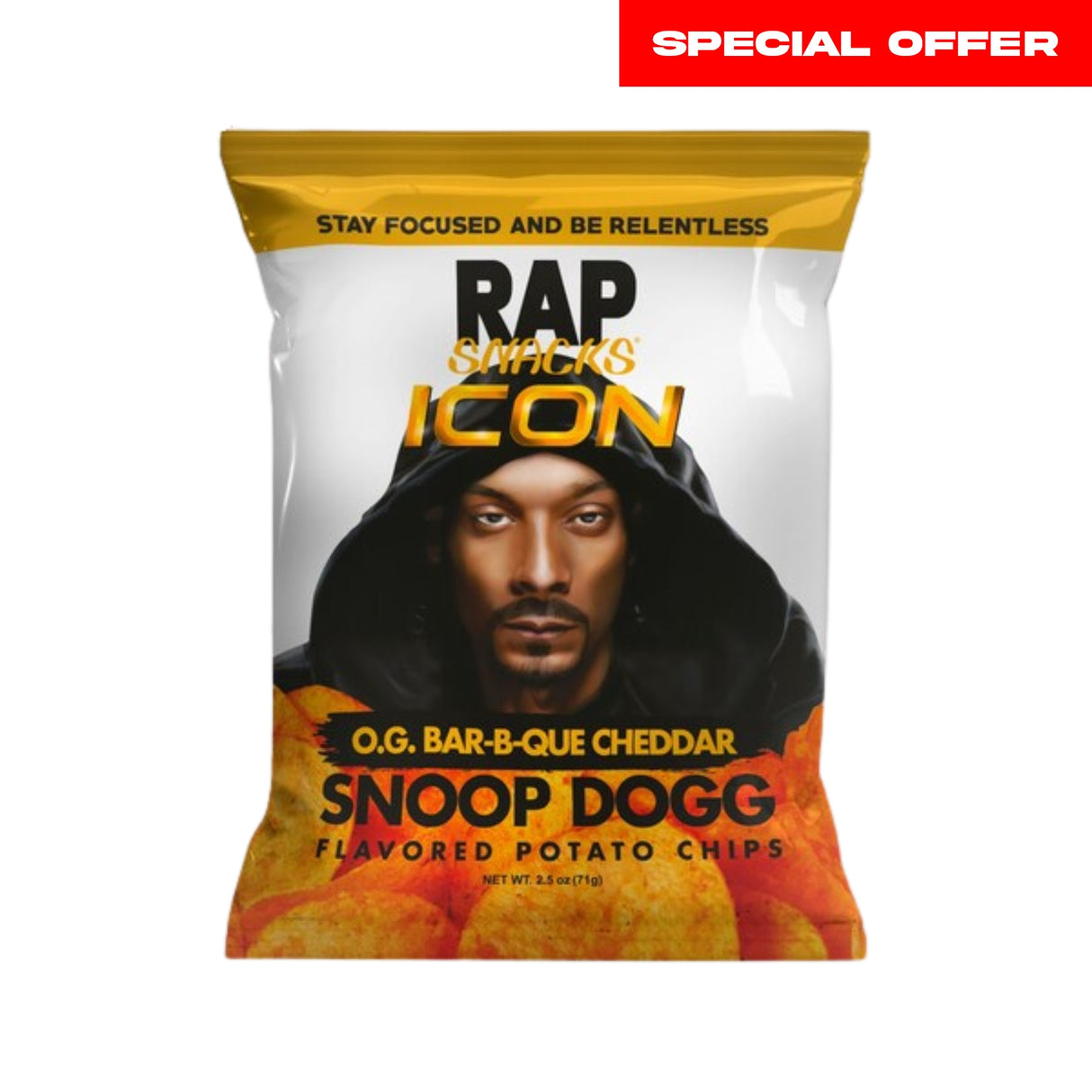 Rap Snacks Icon O.G. Bar-B-Que Cheddar Snoop Dogg Potato Chips 71g