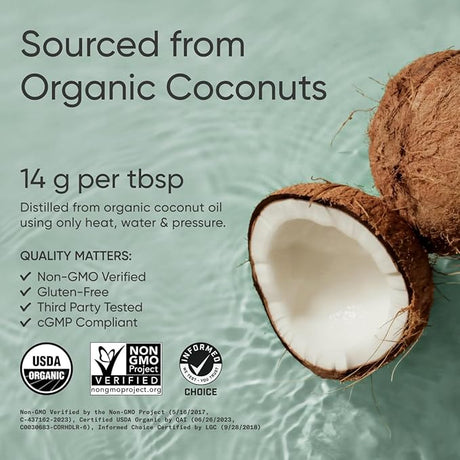 Sports Research Premium MCT Oil from Organic Coconuts Unflavored - 473ml
