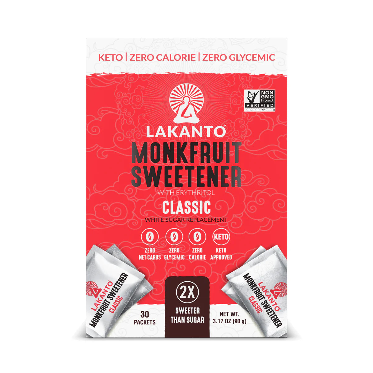 CLASSIC MONKFRUIT AND ERYTHRITOL 2:1 Sweetener Packets - White Sugar Replacement