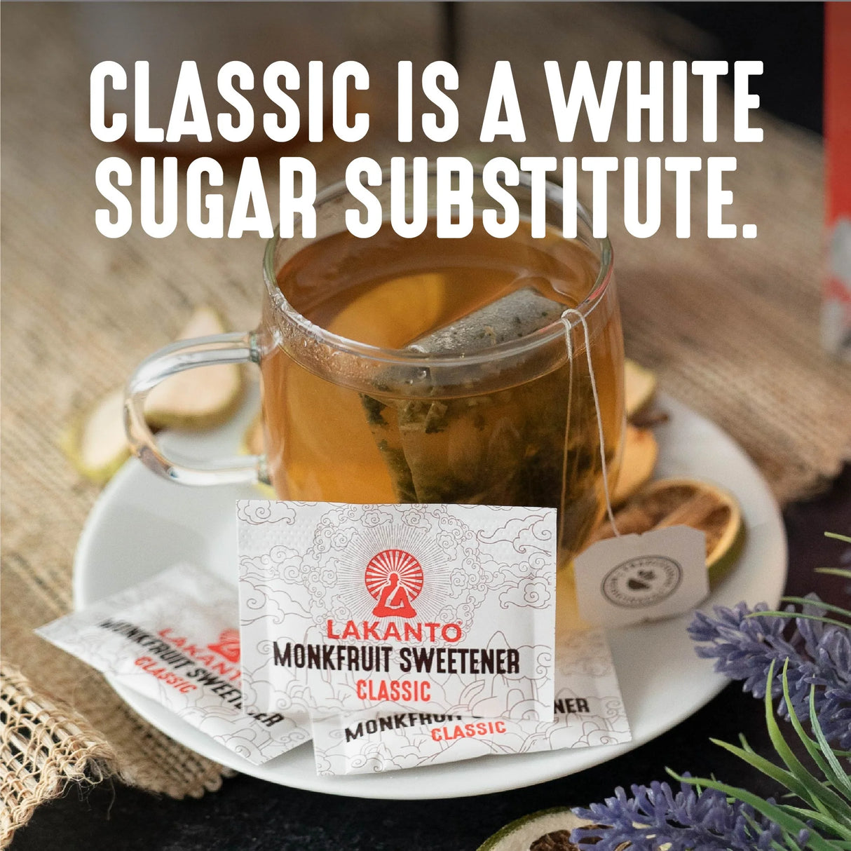 CLASSIC MONKFRUIT AND ERYTHRITOL 2:1 Sweetener Packets - White Sugar Replacement