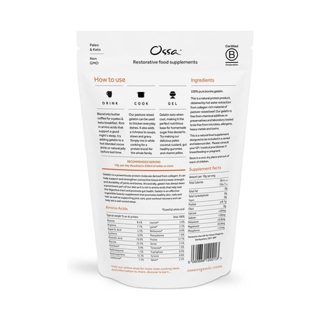 Ossa Pasture Raised Bovine Gelatin 400g